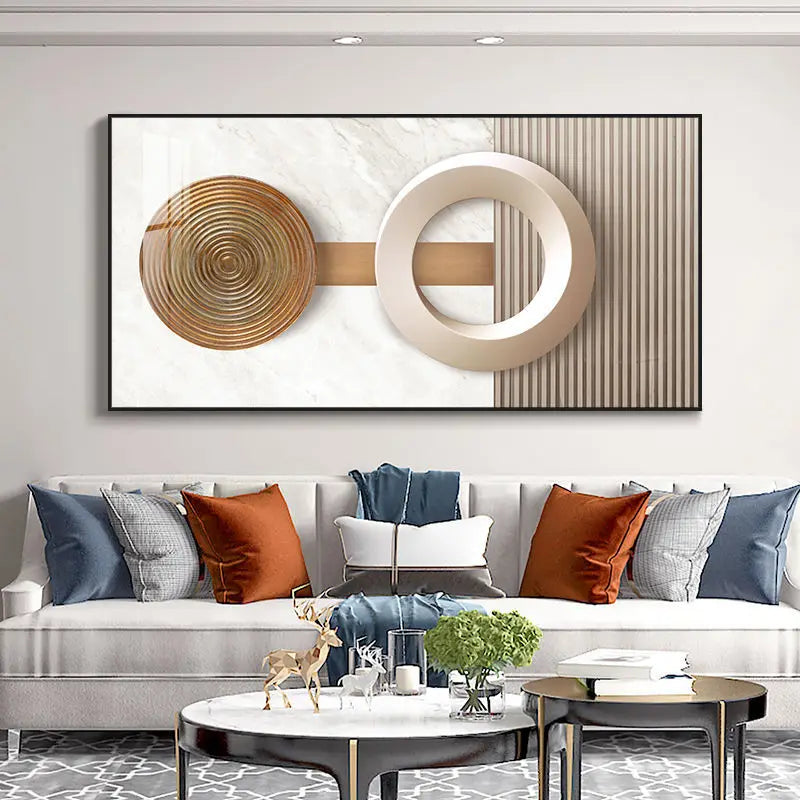 Modern Abstract Architectural Geometry Canvas Wall Art