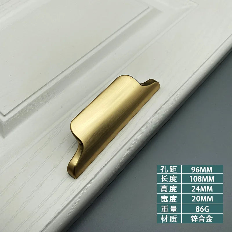 Luxury Zinc Alloy Curved Cabinet Handles – Modern Drawer Pulls