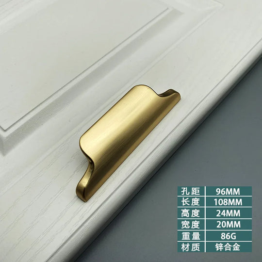 Luxury Zinc Alloy Curved Cabinet Handles – Modern Drawer Pulls