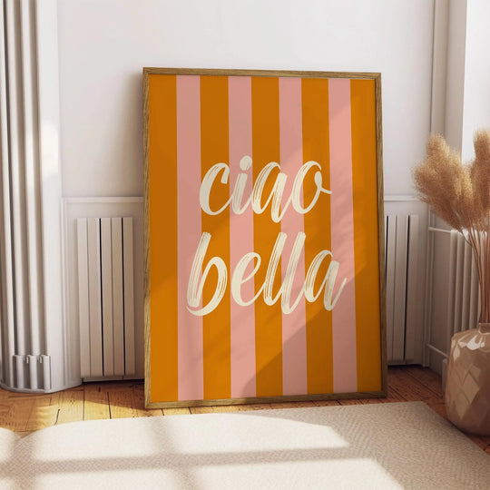 Ciao Bella Dolce Vita Quote Typographic Canvas Wall Art