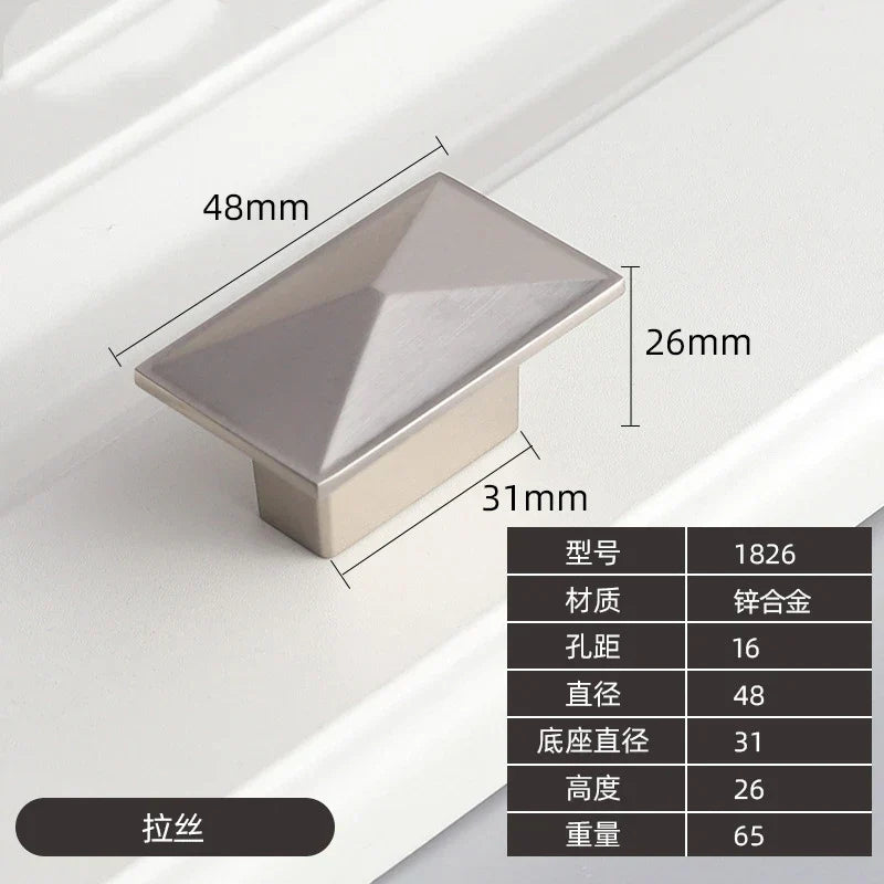 Modern Zinc Alloy Drawer Knobs – Single-Hole Cabinet Handles