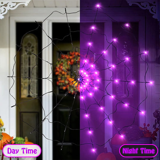 Halloween Spider Web Lights 70 LED Battery Fairy Outdoor Decor