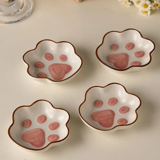 Cat Claw Flavor Dish Cute Cartoon Ceramic Dish