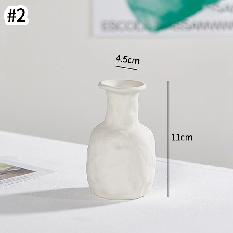 White Ceramic Vase Modern Minimalist Decorative Flower Vase