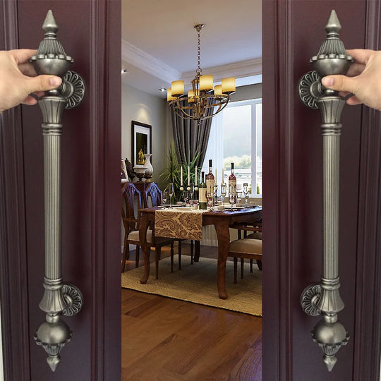 Antique Bronze Zinc Alloy Door Pull – Elegant Long Handle for Glass, Wooden, or Alloy Doors (280-550 mm)