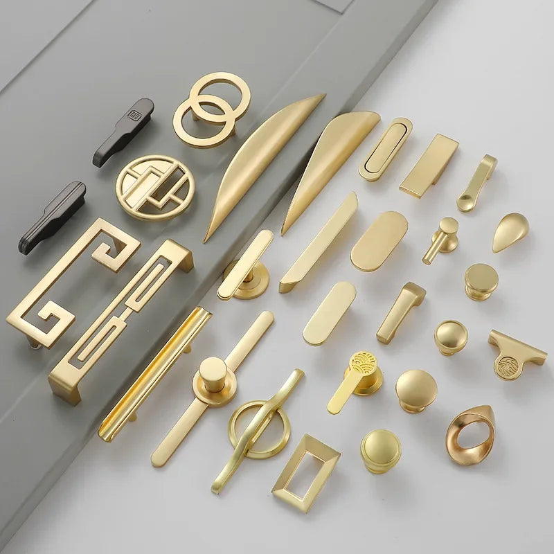 Modern Gold Kitchen Cupboard Handles – Decorative Chinese-Style Knobs