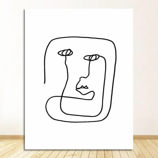 Minimalist Abstract Line Art Figure Canvas Wall Art