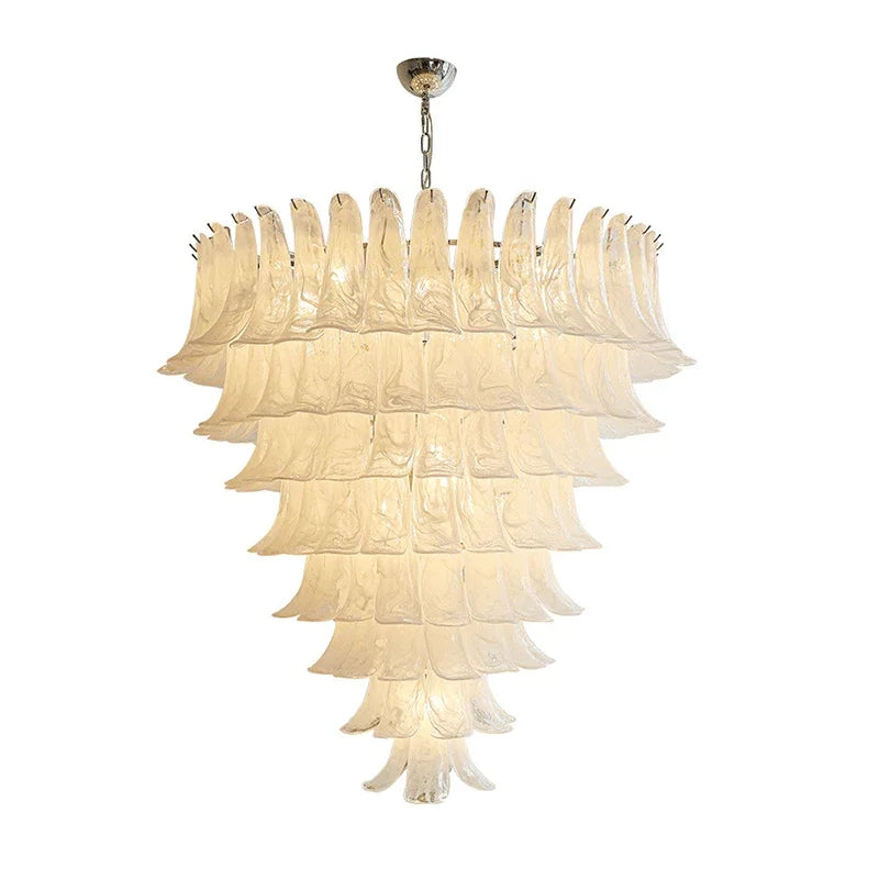 French Style Artistic Glass Pendant Chandelier – High-End Retro Staircase Light