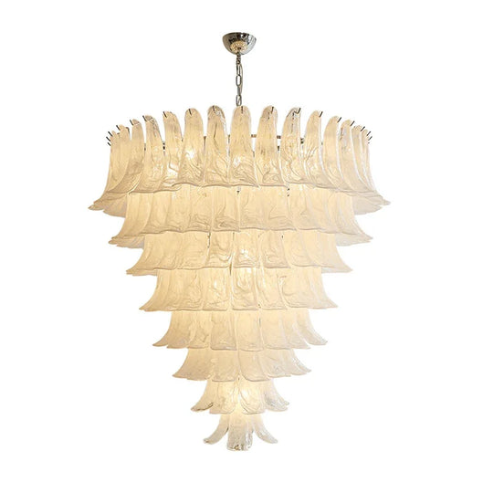 French Style Artistic Glass Pendant Chandelier – High-End Retro Staircase Light