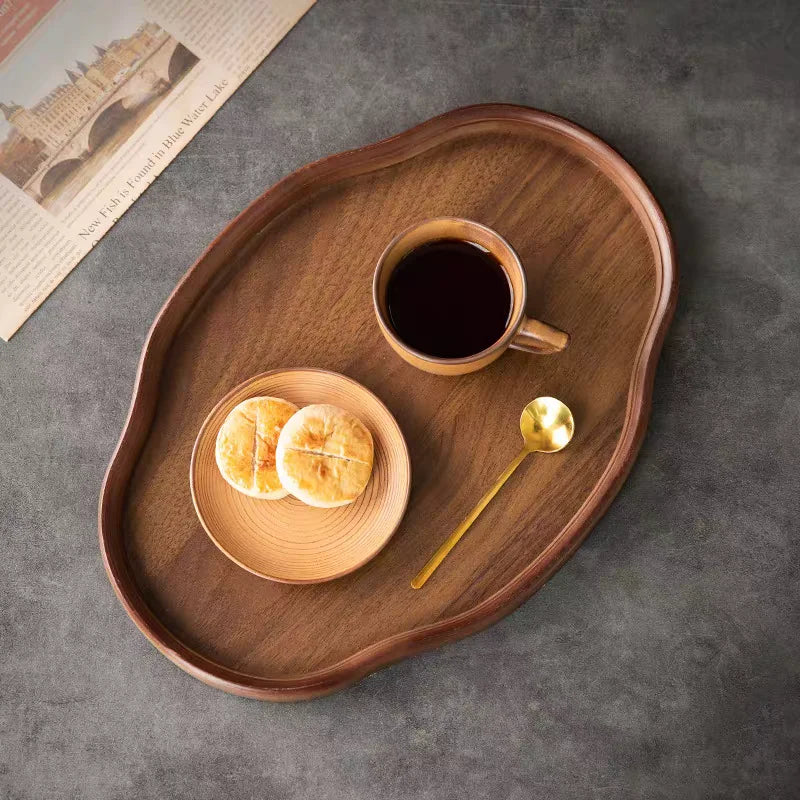 Wooden Decorative Serving Tray for Coffee Table & Home Decor