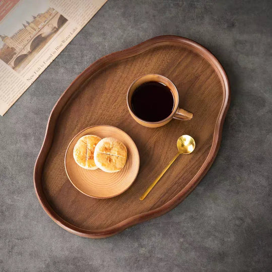 Wooden Decorative Serving Tray for Coffee Table & Home Decor