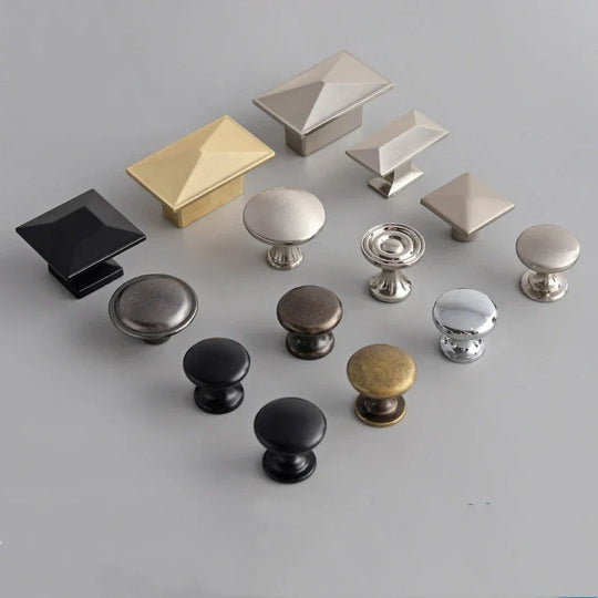 Modern Zinc Alloy Drawer Knobs – Single-Hole Cabinet Handles