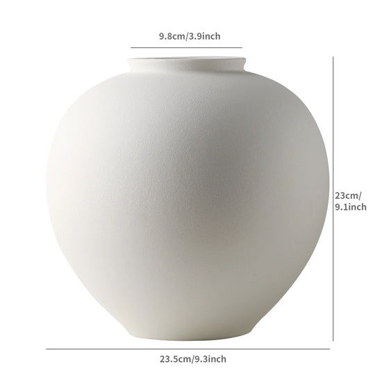 Large Nordic Modern Ceramic Flower Vase Moon Shape Decor