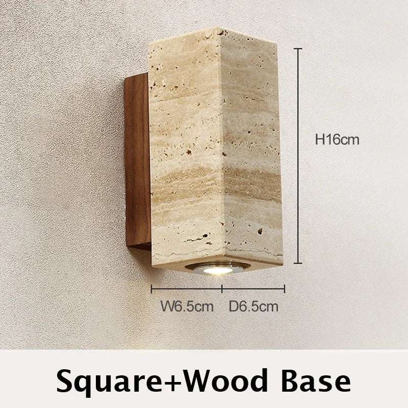 Wabi Sabi Marble Wall Lamp Japanese Bedside Living Room Sconce