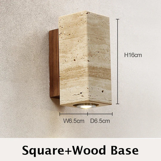 Wabi Sabi Marble Wall Lamp Japanese Bedside Living Room Sconce
