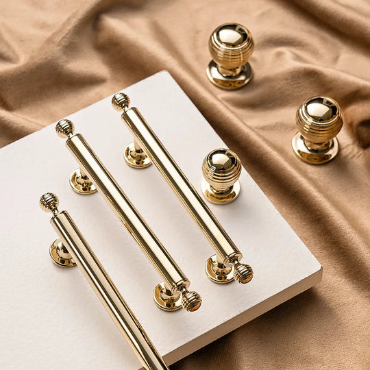 Polished Brass Cabinet Handles – PVD Gold and Chrome Knobs and Pulls for Furniture