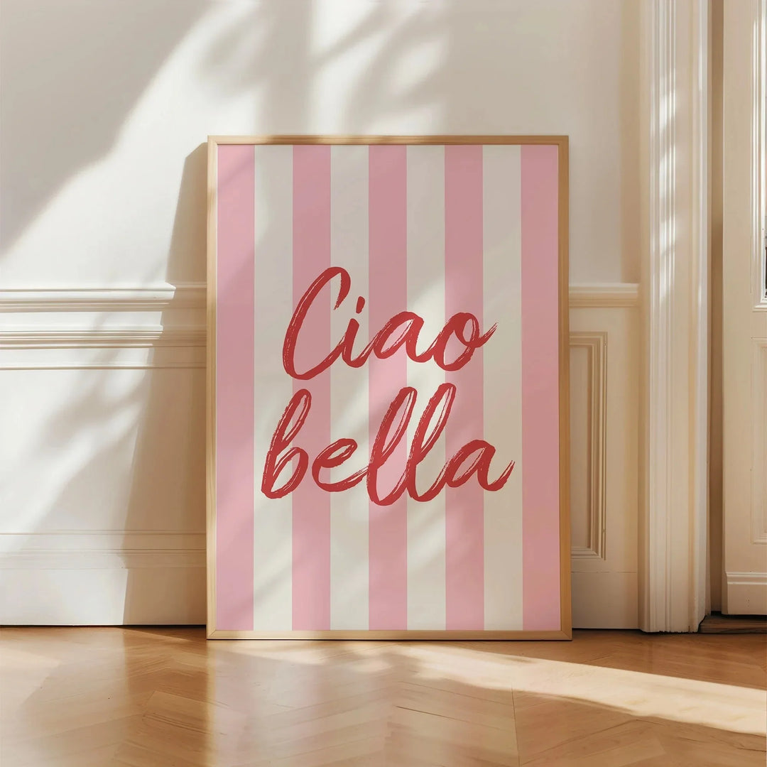 Ciao Bella Dolce Vita Quote Typographic Canvas Wall Art