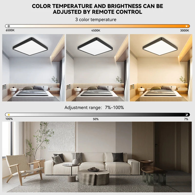 Amelia Smart LED Ceiling Lamp – Dimmable Modern Square Light