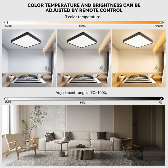 Amelia Smart LED Ceiling Lamp – Dimmable Modern Square Light
