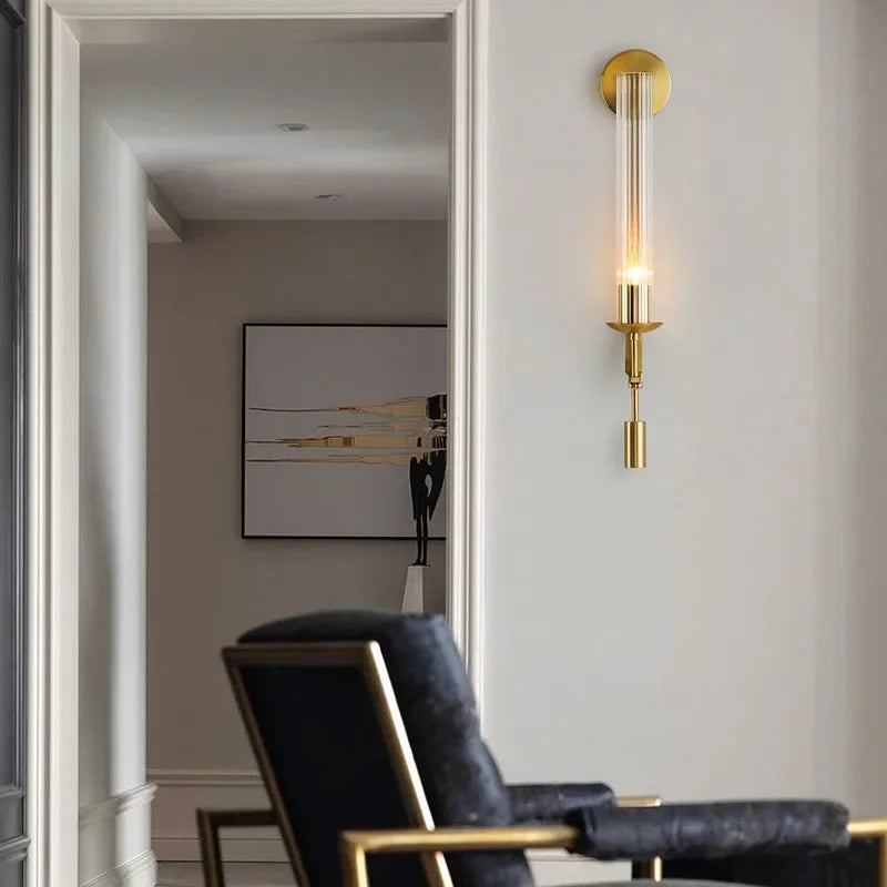 Modern Copper Wall Sconce for Living Room & Bedroom