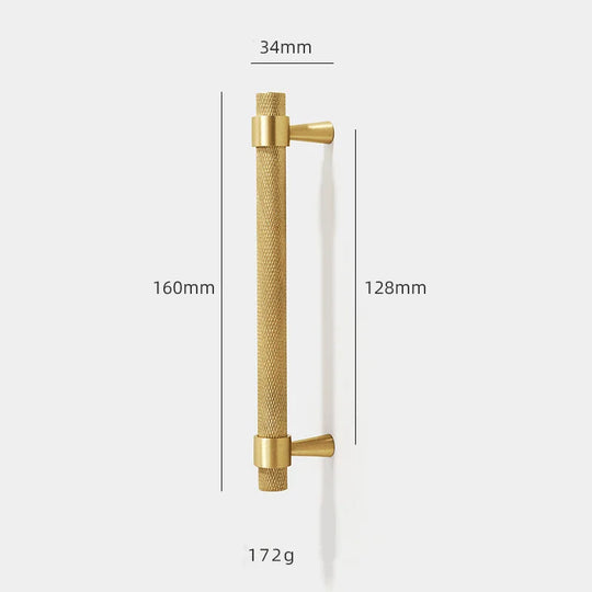 Solid Brass Knurled Furniture Handles – Textured Pulls and Knobs for Cabinets and Wardrobes