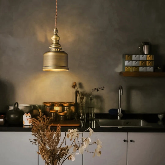 Classical Copper Clear Glass Pendant Light for Dining & Bedroom