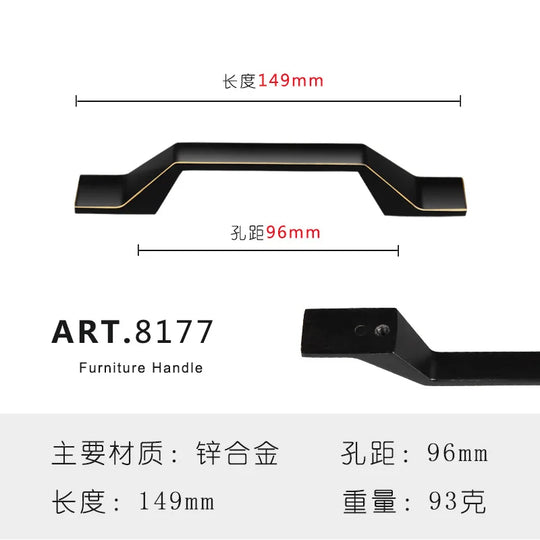 Zinc Alloy Solid Cabinet Door Handles – Modern Minimalist Pulls for Furniture
