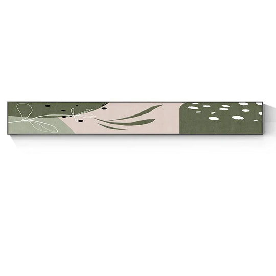 Slim Wide Format Green Beige Abstract Canvas Wall Art