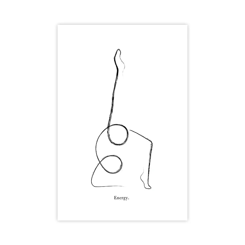 Minimalist Yoga Line Art Canvas Wall Art