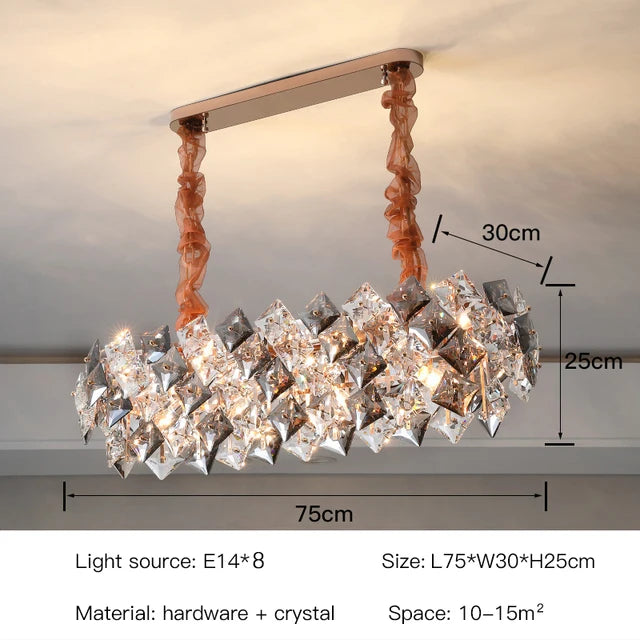 Modern Luxury Crystal Chandelier – Elegant Semi-Flush Ceiling Light
