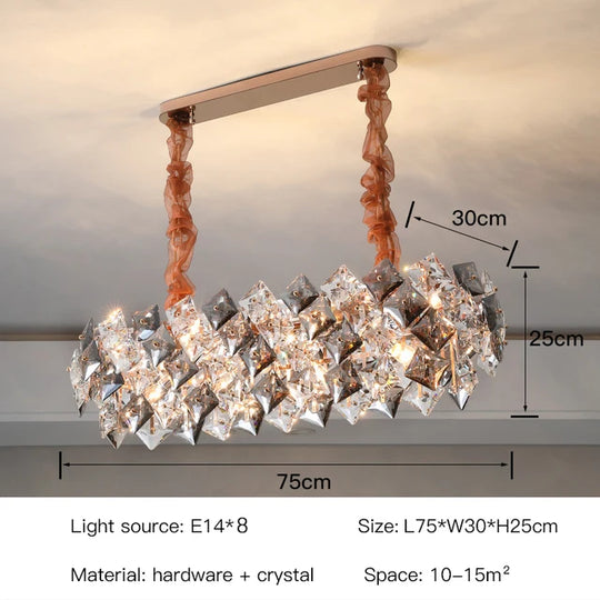 Modern Luxury Crystal Chandelier – Elegant Semi-Flush Ceiling Light