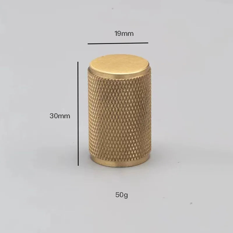 Knurled Brass Knobs – Gold & Bronze Modern Cabinet Pulls