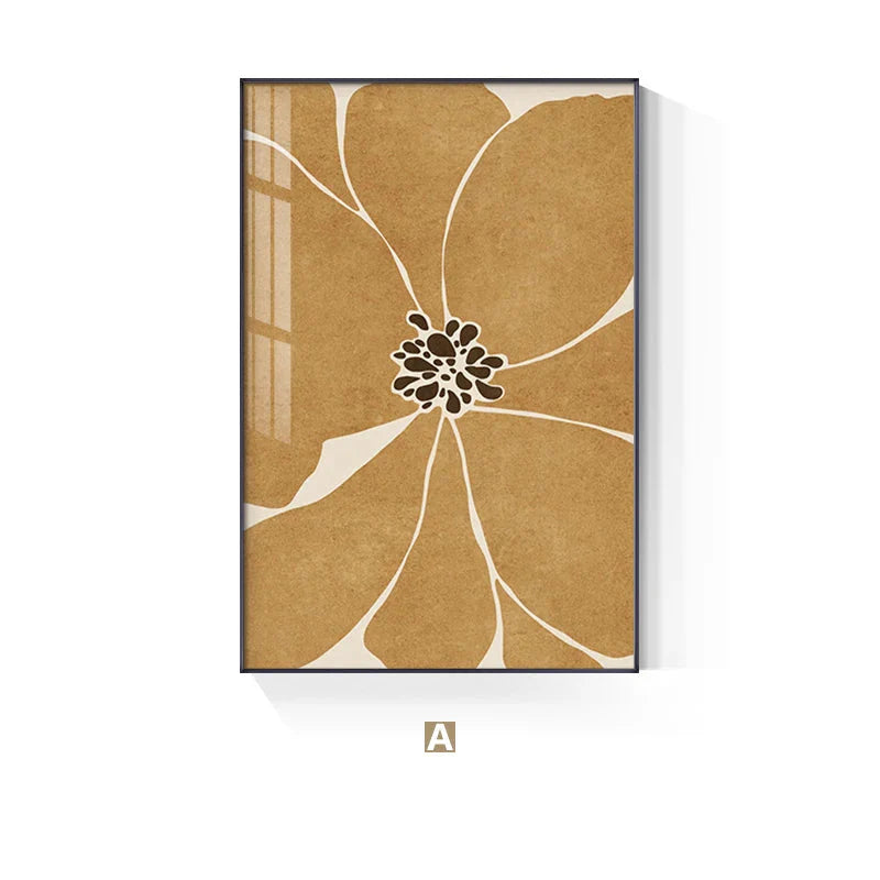 Big Floral Abstract Botanical Canvas Wall Art Unframed