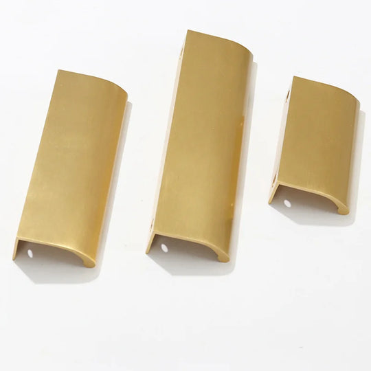 Long Hidden Brass Handles – Invisible Pulls for Cabinets, Drawers, and Furniture (88–400mm)