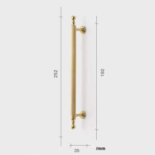 Polished Gold Brass Furniture Handles – French Luxury Pulls for Cabinets and Wardrobes