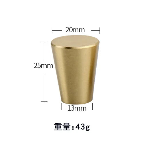 Pure Brass Cabinet Handles – Brushed Gold Single-Hole Knobs