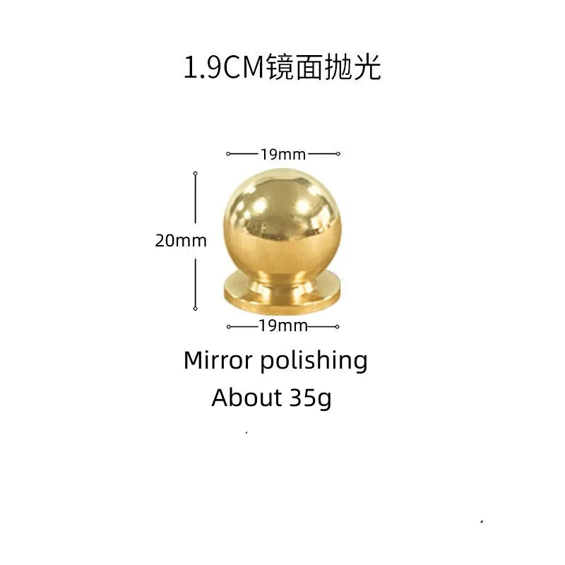 Solid Brass Ball Cabinet Knobs – Vintage Single-Hole Handles