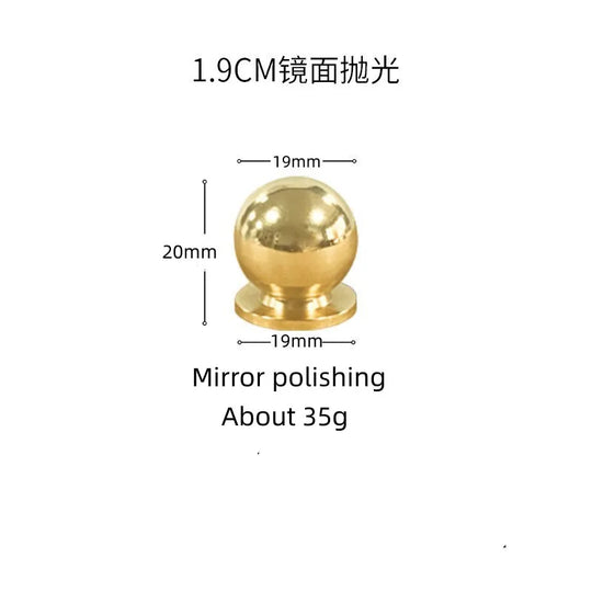 Solid Brass Ball Cabinet Knobs – Vintage Single-Hole Handles