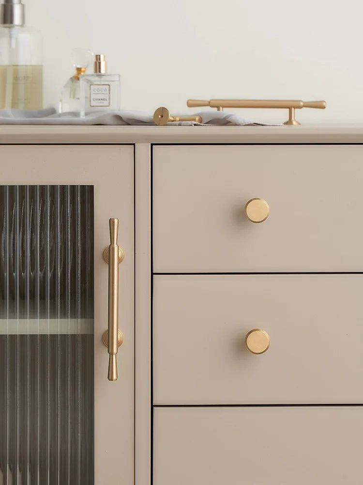Brushed Gold Brass Cabinet Handles – Modern Pulls and Knobs for Furniture (50–280mm)