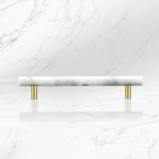 Green and White Marble Cabinet Handles – Luxury Brass-Based Pulls for Furniture (50mm-200mm)