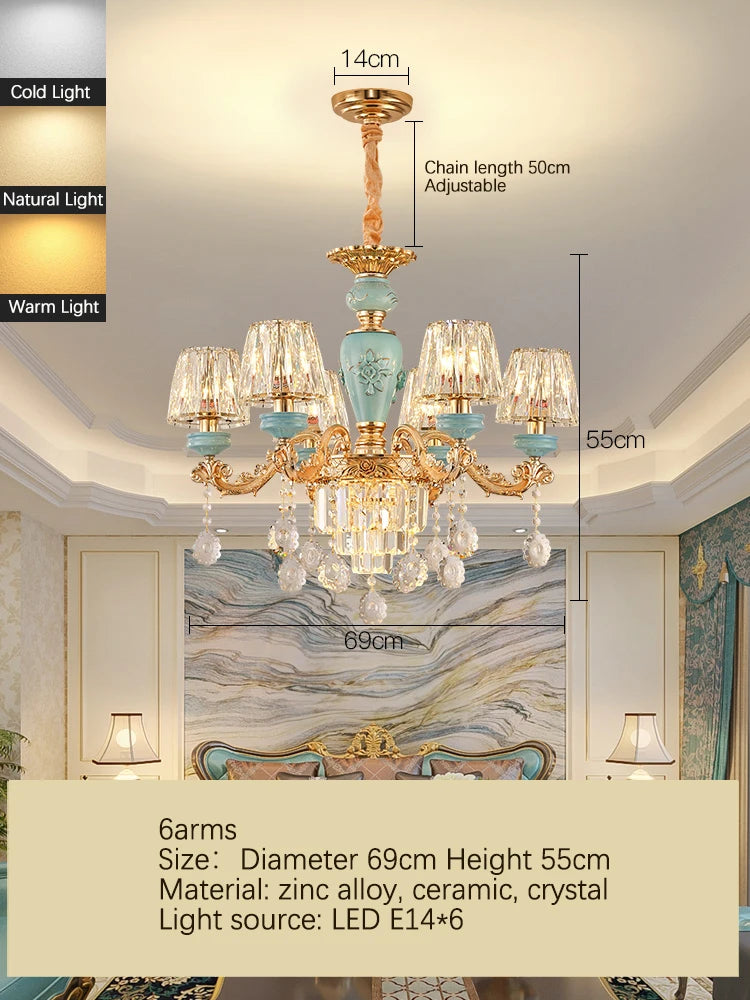 Luxury Umbrella Crystal Chandelier – European-Style Pendant for Villas & Hotels