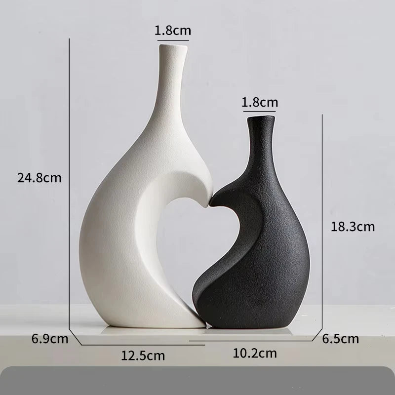 Heart Shaped Hollow Decorative Vase for Modern Tabletop Decor