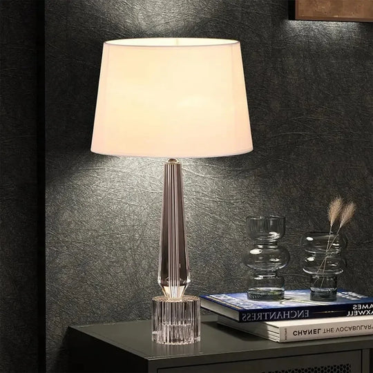Creative Fabric Table Lamp with Crystal Glass Ball for Living Room & Bedroom