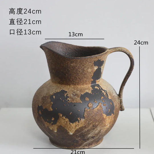 Vintage Dual Ear Coarse Ceramic Vase