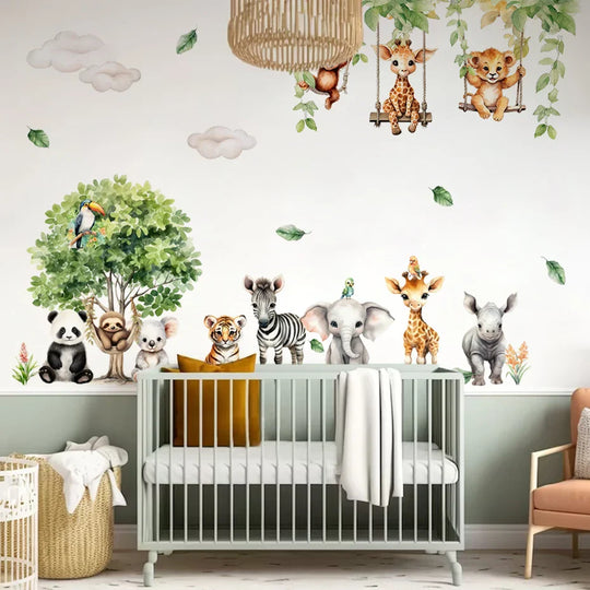 Forest Friends Cartoon Animal Wall Decals For Kids Room