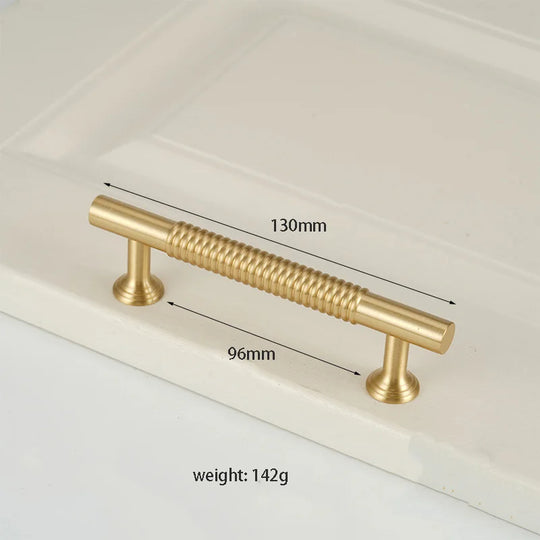 Textured Brass Handles – Satin Gold Spiral Pulls for Furniture
