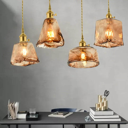 Amber – Nordic Vintage Glass Pendant Light for Bedroom, Café, Bar, and Restaurant