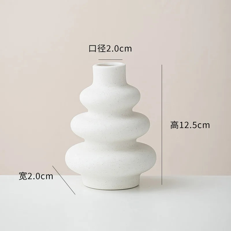 Set of 3 Ceramic Decorative Vases for Tabletop and Shelf Decor