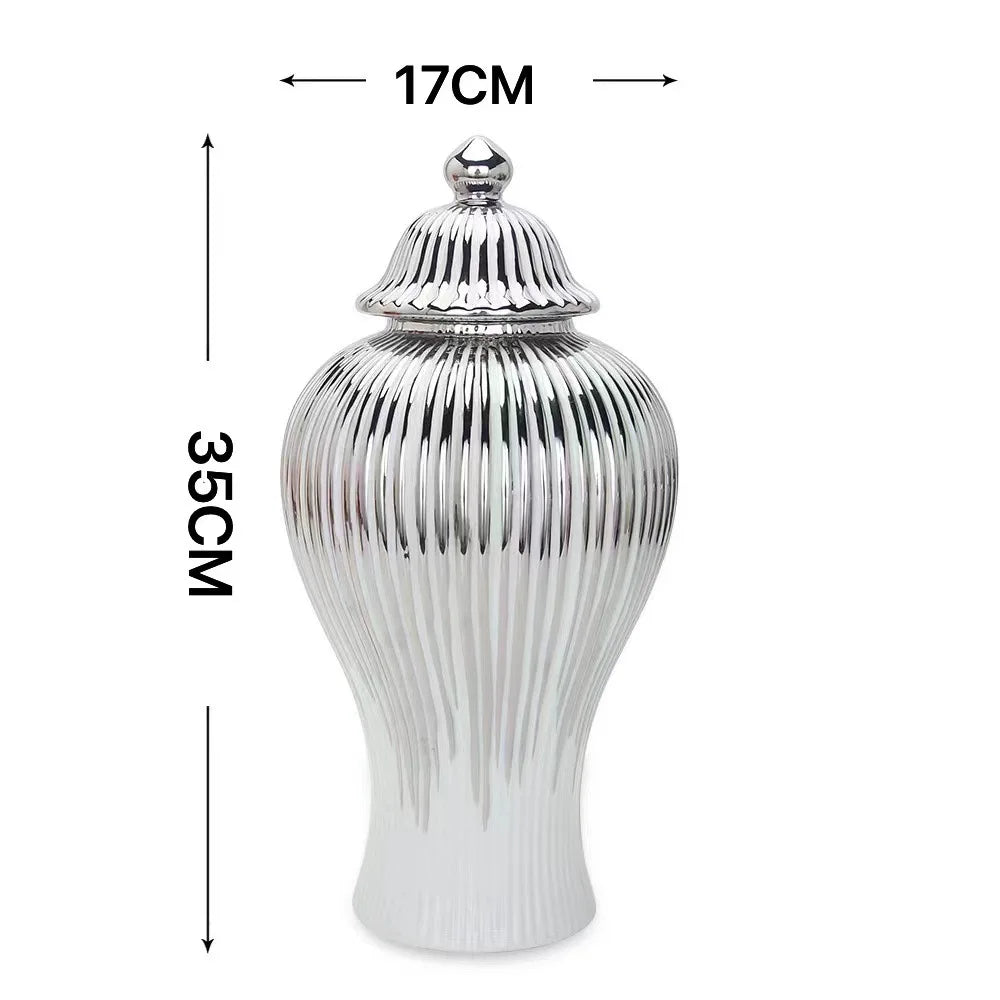 Electroplated Ceramic Decorative Vase for Entrance and Tabletop