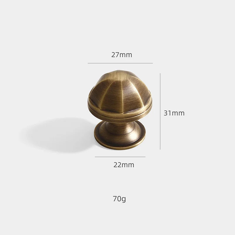 Solid Brass Octagonal Cabinet Knobs – Antique Gold Drawer & Wardrobe Pulls